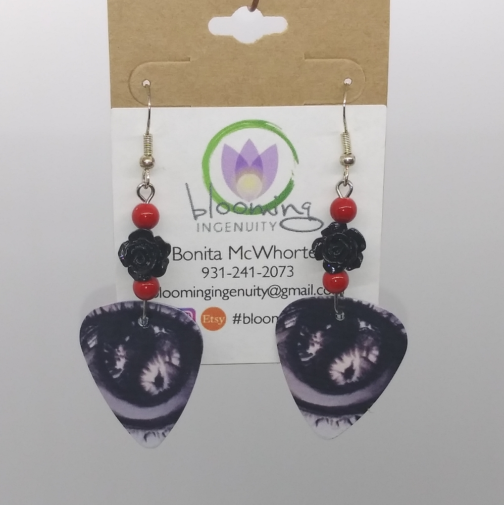 Guitar Pick Dangle Earrings